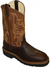 Abilene Mens 12" Brown Bison Square Toe Western Boot 6320