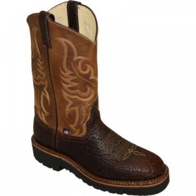 Abilene Mens 12" Brown Bison Square Toe Western Boot 6320