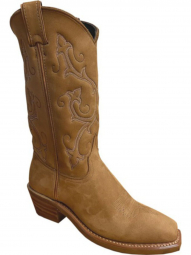 Abilene Womens 11" Tan Cowhide Square Toe Western Boot 9073