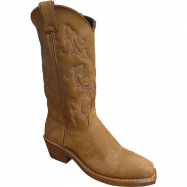 Abilene Womens 11" Tan Cowhide Square Toe Western Boot 9073