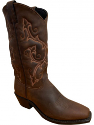 Abilene Womens 11" Brown Soft Cowhide Cowgirl Boot 9074