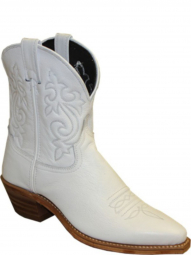 Abilene Womens 7" Western White Cowhide Cowgirl Boot 9095