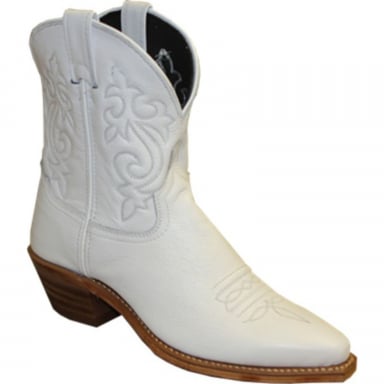 Abilene Womens 7" Western White Cowhide Cowgirl Boot 9095