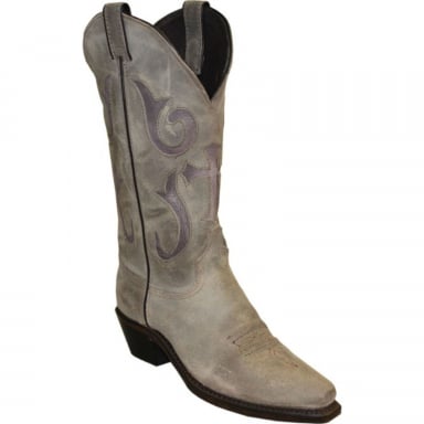 Abilene Womens 12? Grey Cowhide with Lilac Cowgirl Boot 9221