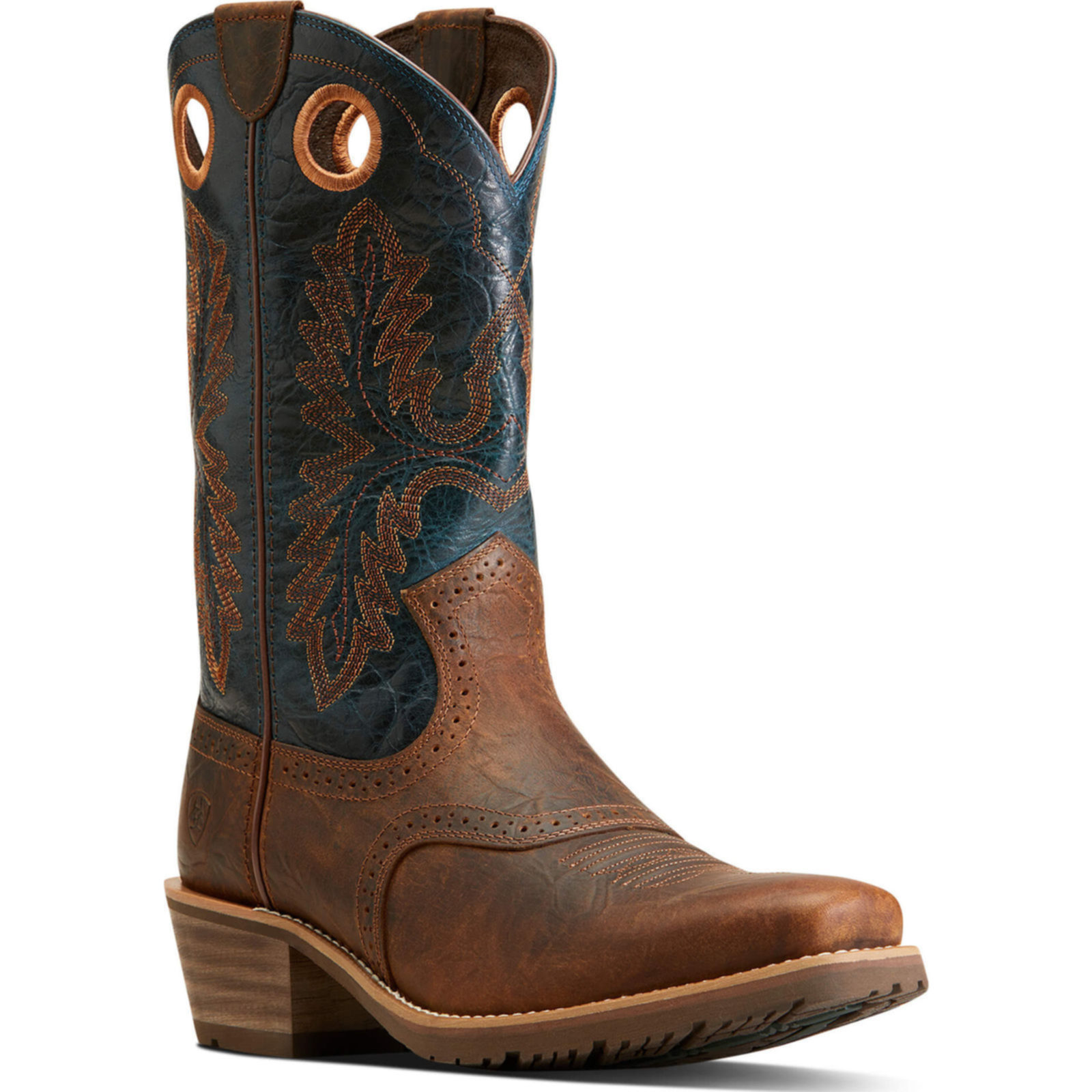 Shop Ariat Mens Hybrid Roughstock Square Toe Fiery Brown Crunch-Western ...