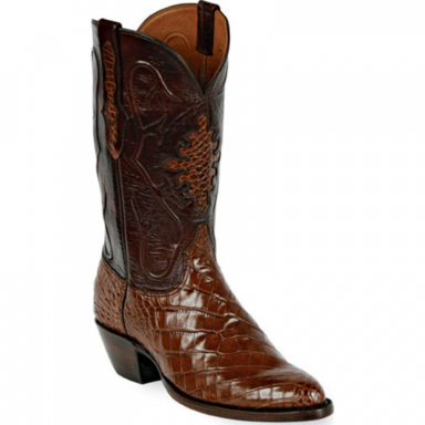 Black Jack Shield Inlay Alligator Belly Cowboy Boot 121