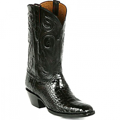 Black Jack Jay Cord Alligator Belly Cowboy Boot 123