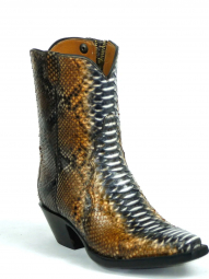 Black Jack Python Snake Zipper Boot 1313