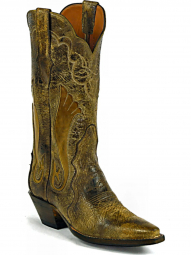 Black Jack American Buffalo Triad Vintage Inlay Triad Design Cowboy Boot 1442