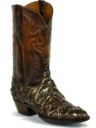 Black Jack Del Rio Cord Design Pirarucu Fish Cowboy Boot 1724