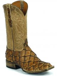 Black Jack Waxahachie Cord Design Pirarucu Fish Cowboy Boot 1733