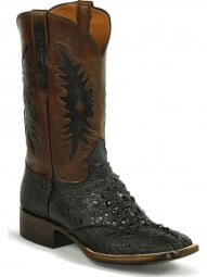 Black Jack Steffie Inlays Snapping Turtle Tail Ranch Hand Cowboy Boot 2053