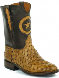 Black Jack Roper-Lonestar Inlay Full Quill Ostrich Cowboy Boot 224