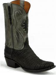 Black Jack Shield Inlay Sueded Caiman Crocodile Belly Cowboy Boot 243