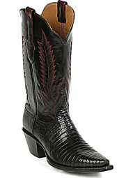 Black Jack Feather Stitch Teju-Ring Lizard Cowboy Boot 272