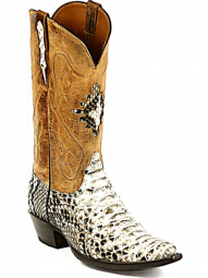 Black Jack Shield Inlay Python Snake Cowboy Boot 606