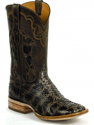 Black Jack Vintage Inlay Python Snake Cowboy Boot 624