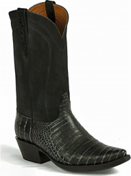 Black Jack Ruidoso Cord Caiman Crocodile Belly Cowboy Boot 6319