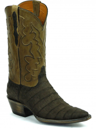 Black Jack Bastrop Cord Design Sueded Caiman Crocodile Belly Cowboy Boot 6378