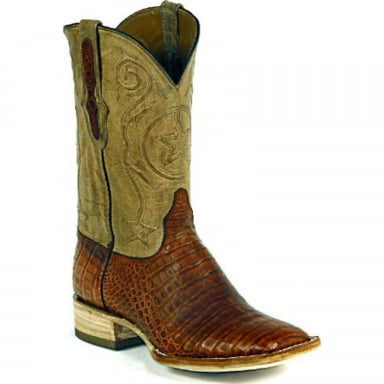 Black Jack Tri-Star Cord Caiman Crocodile Belly Specialty Color Cowboy Boot 7119