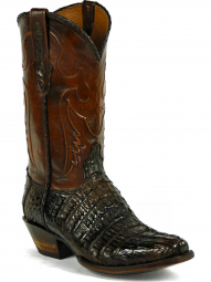 Black Jack Del Rio Cord Design Caiman Crocodile Tail Cowboy Boot 7145