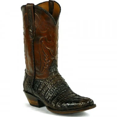 Black Jack Del Rio Cord Design Caiman Crocodile Tail Cowboy Boot 7145