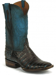 Black Jack Del Rio Cord Design Caiman Crocodile Belly Cowboy Boot 7165