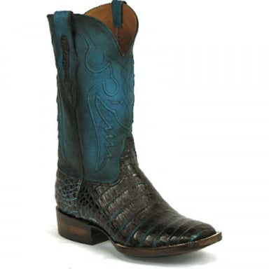 Black Jack Del Rio Cord Design Caiman Crocodile Belly Cowboy Boot 7165