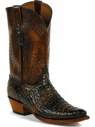 Black Jack Stitch # 1200 Caiman Crocodile Hornback Cowboy Boot 7172