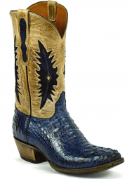 Black Jack Stefie Inlay Design Caiman Crocodile Hornback Cowboy Boot 7178