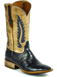 Black Jack Terlingua Inlays Caiman Crocodile Belly Cowboy Boot 7183