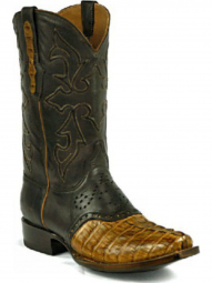 Black Jack Hueco Cord Caiman Crocodile Tail Cowboy Boot 719