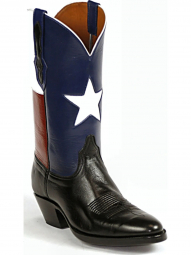 Black Jack Texas Flag Top European Goat Cowboy Boot 8653