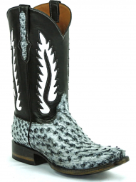 Black Jack Terlingua Inlay Design Full Quill Ostrich Cowboy Boot 9111