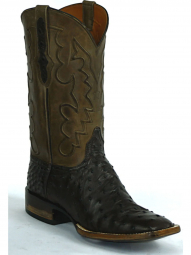 Black Jack Bastrop Cord Design Full Quill Ostrich Cowboy Boot 9114