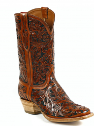 Black Jack Handtooled El Patron Craftsman Hand-Tooled Cowboy Boot HT-129