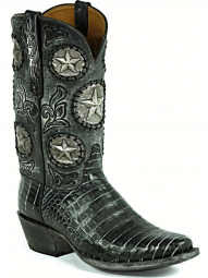 Black Jack Tooled 3-D Texas Stars Craftsman Hand-Tooled Cowboy Boot HT-1409