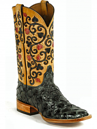 Black Jack High Roller Design Craftsman Hand-Tooled Cowboy Boot HT-1413