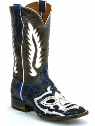 Black Jack Terlingua Inlay Design Craftsman Hand-Tooled Cowboy Boot HT-1419