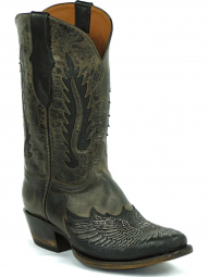 Black Jack Terlingua Inlay Design Craftsman Hand-Tooled Cowboy Boot HT-1421