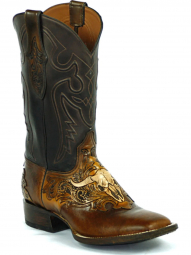 Black Jack Del Rio Cord Design Craftsman Hand-Tooled Cowboy Boot HT-1428