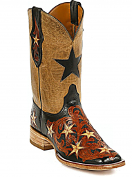 Black Jack New Star Inlay Craftsman Hand-Tooled Cowboy Boot HT-16