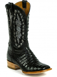 Black Jack Mandellas With Lace Craftsman Hand-Tooled Cowboy Boot HT-173