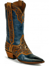 Black Jack Plain Tops W-Tooled Long Pulls, Spur Straps, And Collars Craftsman Hand-Tooled Cowboy Boo