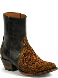 Black Jack Tooled Milano Zipper Boots Craftsman Hand-Tooled Cowboy Boot HT-1802