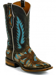 Black Jack Terlingua Inlays Craftsman Hand-Tooled Cowboy Boot HT-1806