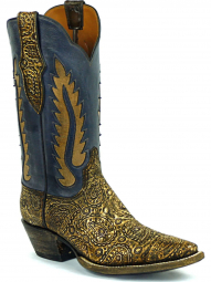 Black Jack Terlingua Inlay Design Craftsman Hand-Tooled Cowboy Boot HT-1809