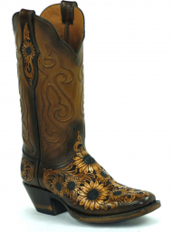 Black Jack Waxahachie Cord Design Craftsman Hand-Tooled Cowboy Boot HT-1812