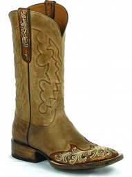 Black Jack Bastrop Cord Design Craftsman Hand-Tooled Cowboy Boot HT-1815