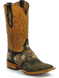 Black Jack Bastrop Cord Design Craftsman Hand-Tooled Cowboy Boot HT-1816